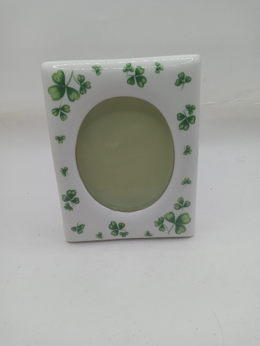Lefton Porcelain Irish Picture Frame Shamrocks